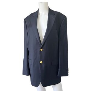 Lauren Ralph Lauren Dark Blue Wool Blazer Career Work Office Mens Size 40R